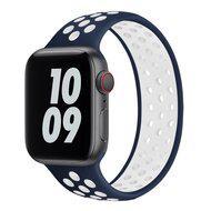 Solo Loop Sportbandje - Maat: L - Blauw + Wit - Geschikt voor Apple Watch 44mm / 45mm / 46mm / 49mm