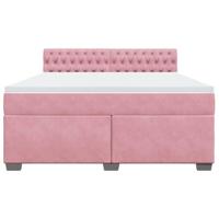Boxspring met matras fluweel roze 180x200 cm - thumbnail