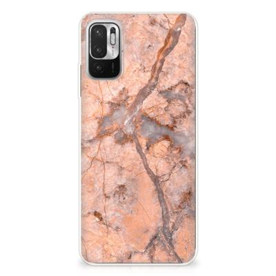 Xiaomi Redmi Note 10/10T 5G | Poco M3 Pro | TPU | Siliconen hoesje | Marmer Oranje