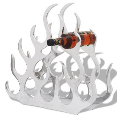 vidaXL Wijnrek voor 11 flessen aluminium zilverkleurig