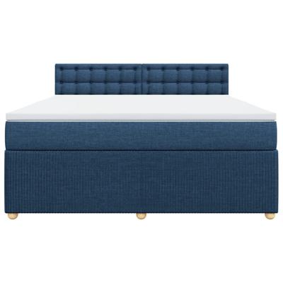 Boxspring met matras stof blauw 140x190 cm
