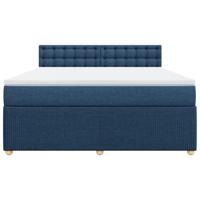 Boxspring met matras stof blauw 80x200 cm - thumbnail