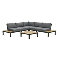 Antoinette Lounge Set 4-Delig Carbon Black Mystic Grey Teak Look 271,5x271,5 x 76 Garden Impressions - Garden impressions - thumbnail