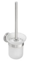 Toiletborstelhouder Sapho X-Steel Hangend 11.5x32.5 cm Geborsteld RVS / Melkglas - thumbnail