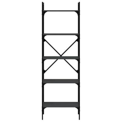 Boekenkast 5-laags 56x31,5x174 cm bewerkt hout zwart