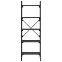 Boekenkast 5-laags 56x31,5x174 cm bewerkt hout zwart - thumbnail