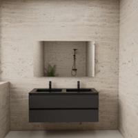 Badmeubel Boss & Wessing Paris 120 cm Mat Zwart Wastafel Compleet Hoogglans Antraciet Boss & Wessing - thumbnail