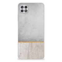 Samsung Galaxy A22 5G | Bumper Hoesje | Wood Concrete - thumbnail