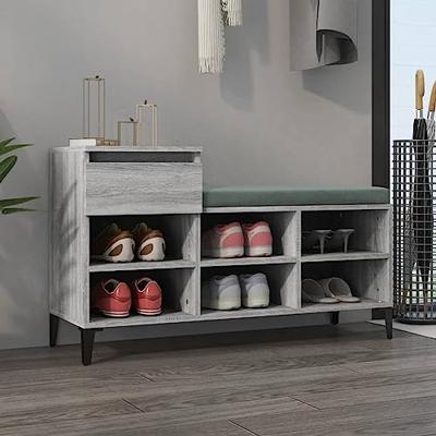 VidaXL Schoenenkast 102x36x60 cm bewerkt hout sonoma grijs VidaXL Schoenenkast 102x36x60 cm bewerkt hout sonoma grijs