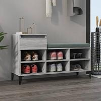 VidaXL Schoenenkast 102x36x60 cm bewerkt hout sonoma grijs - thumbnail