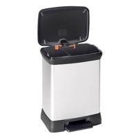 Curver decobin duo pedaalemmer rechthoekig 10 liter + 18 liter + binnenemmers zilver metallic - thumbnail