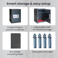 VidaXL Digitale kluis met slot donkergrijs 35 x 31 x 50 cm staal - thumbnail