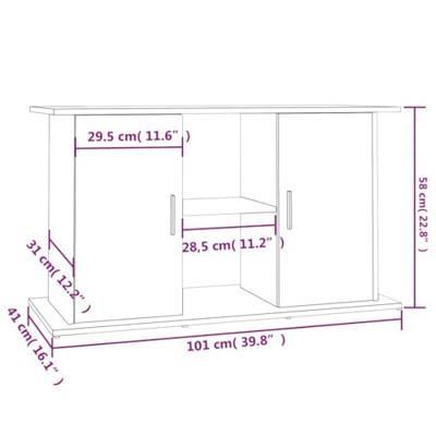 Aquariumstandaard 101x41x58 cm bewerkt hout grijs sonoma eiken