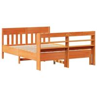 Bedframe zonder matras massief grenenhout wasbruin 120x200 cm - thumbnail