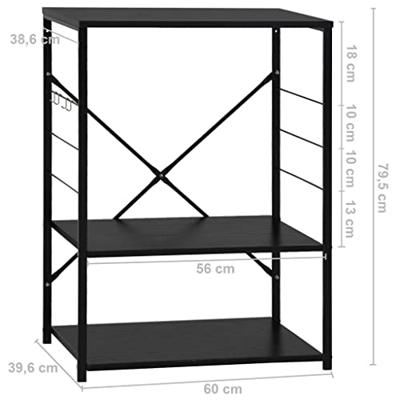 VidaXL Magnetronkast 60x39,6x79,5 cm bewerkt hout zwart