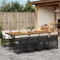 9-delige Tuinset poly rattan zwart - thumbnail