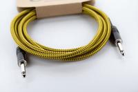 Cordial 14764 Jackplug Instrumenten Aansluitkabel [1x Jackplug male 6,3 mm (mono) - 1x Jackplug male 6,3 mm (mono)] 3 m Zwart, Geel Textielmantel - thumbnail
