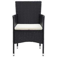 7-delige Tuinset met kussens poly rattan zwart - thumbnail