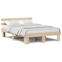 Bedframe met hoofdeinde Bruin 160 x 200 cm Massief grenenhout - thumbnail