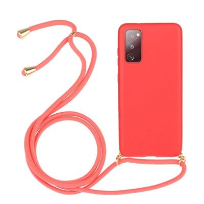 Lunso - Backcover hoes met koord - Samsung Galaxy S20 FE - Rood