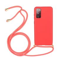 Lunso - Backcover hoes met koord - Samsung Galaxy S20 FE - Rood - thumbnail