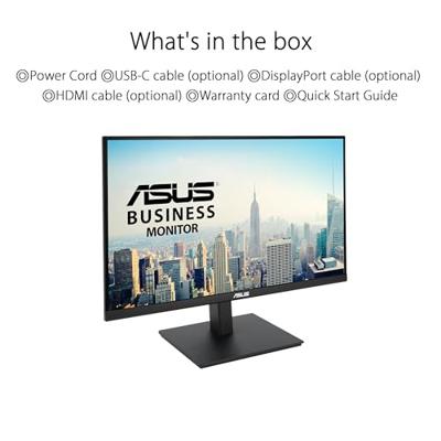 Asus Business VA27ACFSN LCD-monitor Energielabel F (A - G) 68.6 cm (27 inch) 2560 x 1440 Pixel 16:9 5 ms HDMI, Hoofdtelefoonaansluiting, DisplayPort, USB-A,