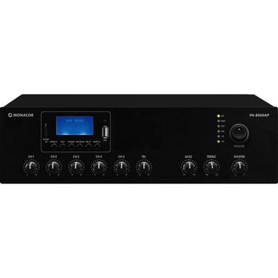 Monacor PA-806DAP PA-versterker 60 W 1-kanaals 1 zone Monacor PA-806DAP PA-versterker 60 W 1-kanaals 1 zone