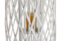 Kaarshouder Home ESPRIT Wit vlechtwerk Kristal 34 x 34 x 80 cm - thumbnail