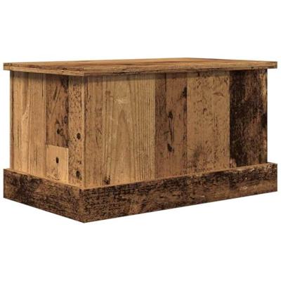 Opbergbox 30x50x28 cm bewerkt hout oud houtkleurig Opbergbox 30x50x28 cm bewerkt hout oud houtkleurig