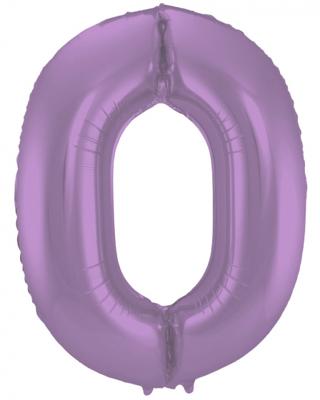 Folieballon Paars Metallic Mat Cijfer 0 - 86 cm