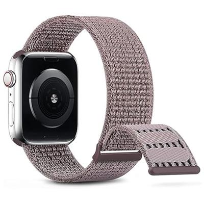 Nylon sport loop band - Paars - Extra sterke klittenbandsluiting - Geschikt voor Apple Watch 44mm / 45mm / 46mm / 49mm