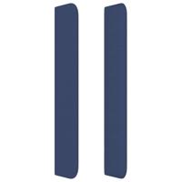 Hoofdbord met randen 203x16x118/128 cm stof blauw - thumbnail