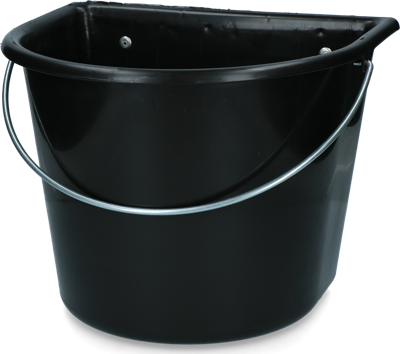 vPlast Voerbak met haken & hengsel 15 l Zwart