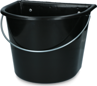 vPlast Voerbak met haken & hengsel 15 l Zwart - thumbnail