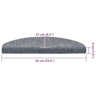 VidaXL Trapmatten zelfklevend 20 stuks 65x21x4 cm lichtgrijs halfrond groot VidaXL Trapmatten zelfklevend 20 stuks 65x21x4 cm lichtgrijs halfrond groot
