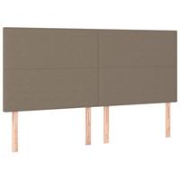 Boxspring met matras stof taupe 200x200 cm - thumbnail