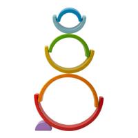 Bigjigs klein houten regenboog stapelspel, 11dlg. - thumbnail