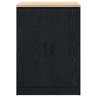 Garagekast 60x51x85 cm massief grenenhout zwart - thumbnail