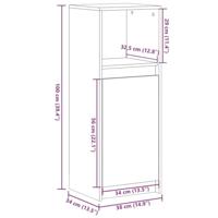 Dressoir met LED 38x34x100 cm bewerkt hout bruin eikenkleur - thumbnail