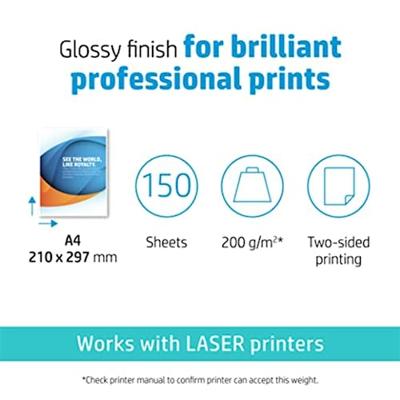 Fotopapier hp 7mv83a a4 laser 200gr glans