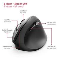 Hama Verticale Ergonomische Draadloze Muis EMW-500 6 Knoppen Zwart - thumbnail