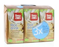 Lima Rice drink hazelnoot-amandel 200ml bio 3 Stuks - thumbnail