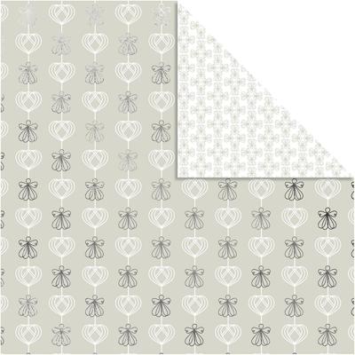 Vivi Gade Design papier, engelen en harten, vel 30,5x30,5 cm, 180 gr, zilver, 3 vel/ 1 doos