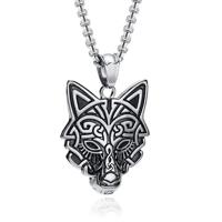 Mendes Nordic Heren Ketting - Rune Wolf Silver - thumbnail