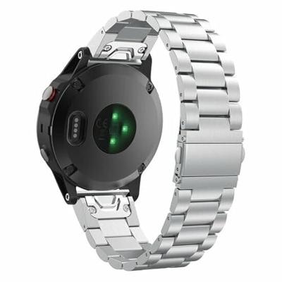 By Qubix - Stalen schakelband - Zilver - Compatible met Garmin Tactix 8-51mm - Compatible Garmin bandje