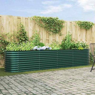 Verhoogde plantenbak Groen 400 x 80 x 81 cm Staal