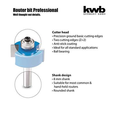 KWB Sponningfrees HM, met aanloopkogellager 31,7mm KWB Sponningfrees HM, met aanloopkogellager 31,7mm