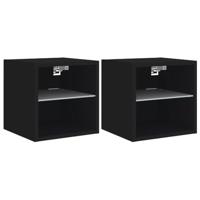 Tv-wandmeubels met LED-verlichting 2 st 30x28,5x30 cm zwart - thumbnail