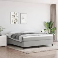 Boxspring met matras stof lichtgrijs 180x200 cm - thumbnail
