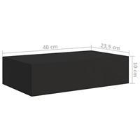 Wandschap met lade 40x23,5x10 cm MDF zwart - thumbnail